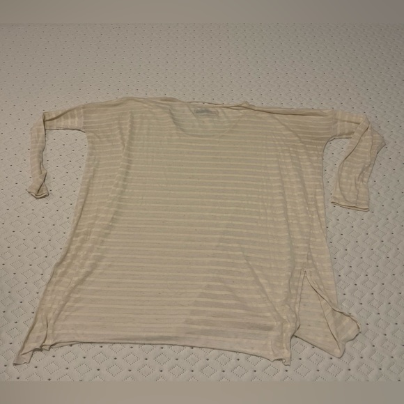 Free People Beach Slouchy Oversized Cream Striped Swim Coverup OS - Picture 4 of 5